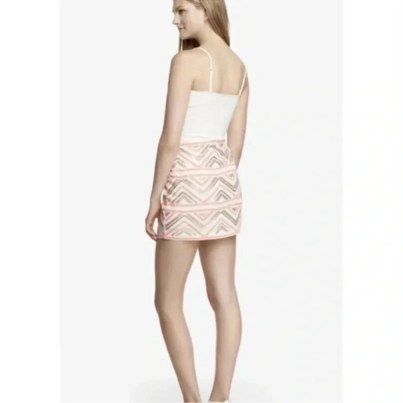 Express | Eras Tour Vibes Pink Sequins Boho Mini Pencil Skirt Size XS - Picture 7 of 7